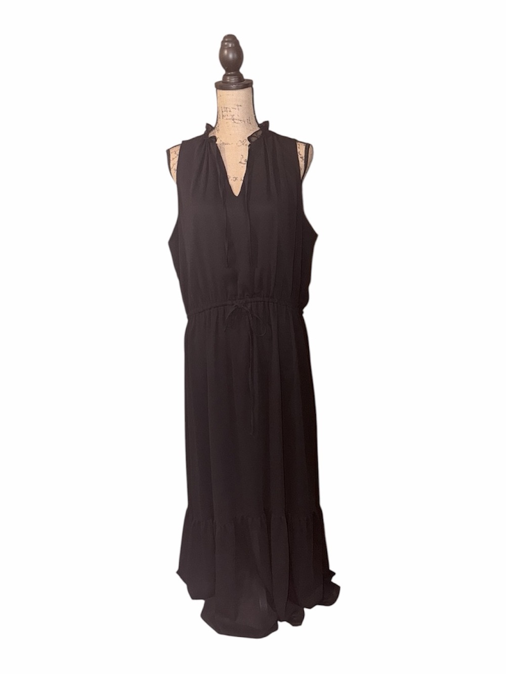 Mossimo Supply Co. Black Sleeveless Maxi Dress with Drawstring Waist